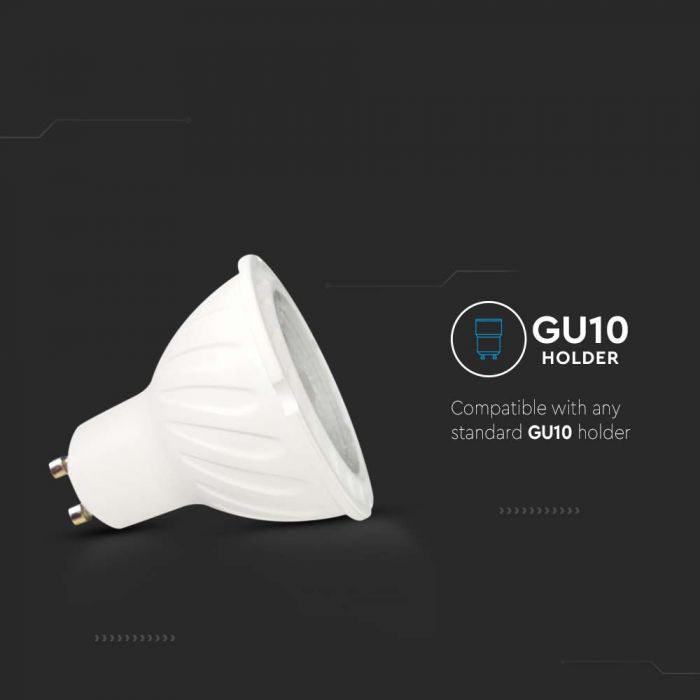 LED Spotlight SAMSUNG Chip GU10 6W Plástico SMD Lens 3000K